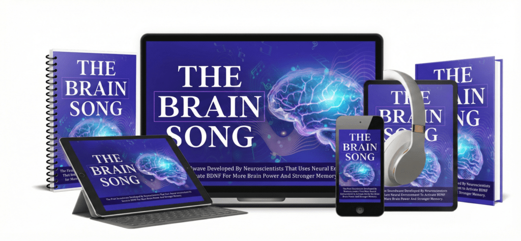The Brain Song digital audio dashboard on mobile and tablet.